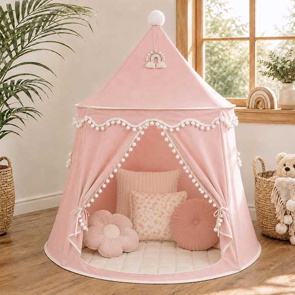 Tenda da principessa in cotone con tappetino