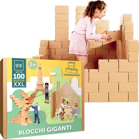 grandi blocchi ad incastro in cartone per bambini