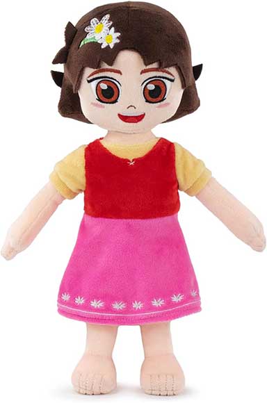 Peluche di Heidi da 32 cm con vestito rosa e rosso